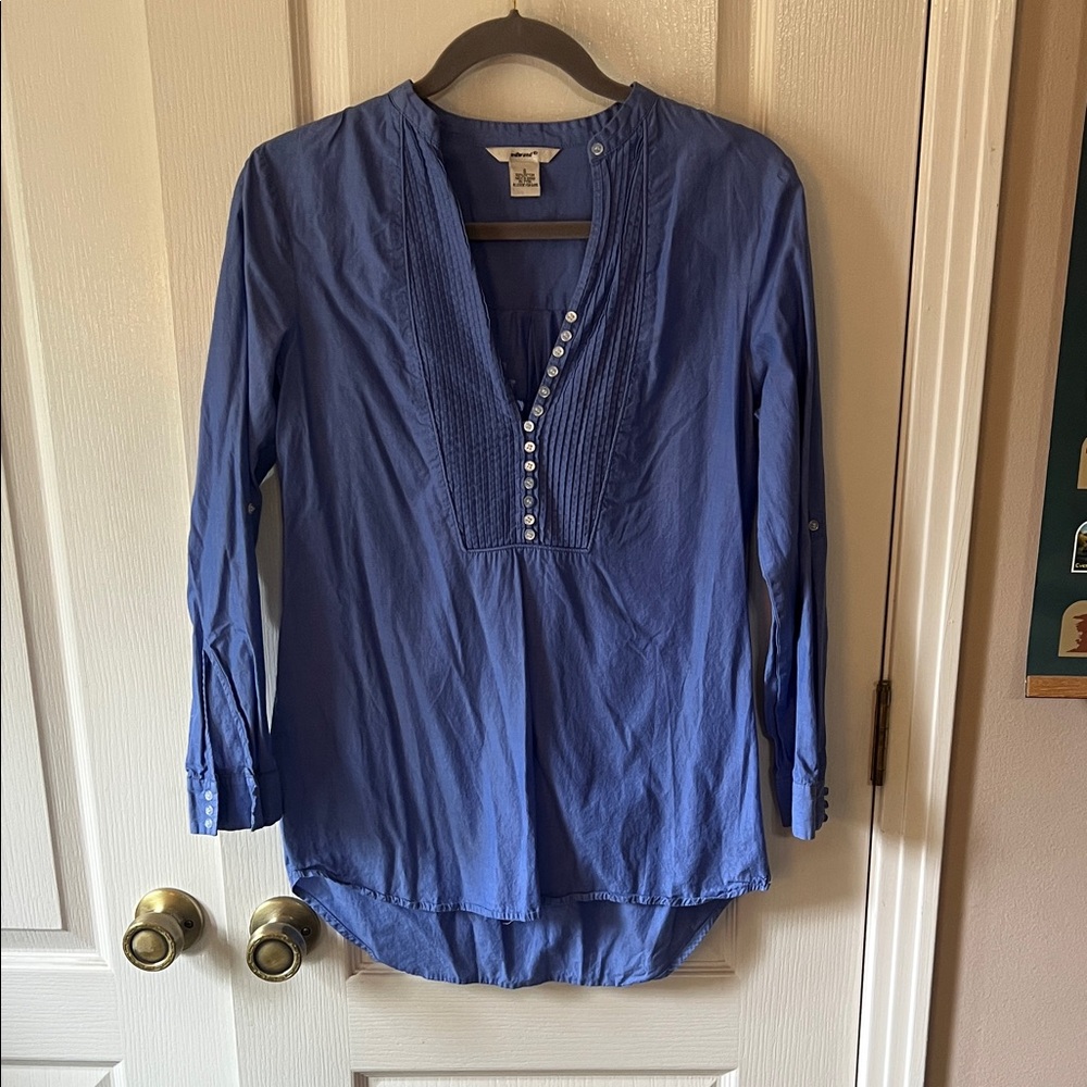 Blue Button-Down Women's Top